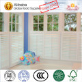 Luxury Quality with Customized of White Coated Sliding Window Shutters Wood Exterior Plantation Shutters